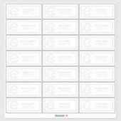 Sage Green Leafy Crest Monogram Guest Address Sticker (Vel)