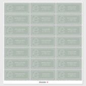 Sage Green Leafy Crest Monogram Guest Address Sticker (Vel)