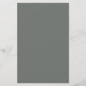 Sage Green Leafy Crest Monogram Weddenschap Menu (Achterkant)