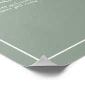 Sage Green Leafy Crest Monogram Wedding Programme Poster (Hoek)