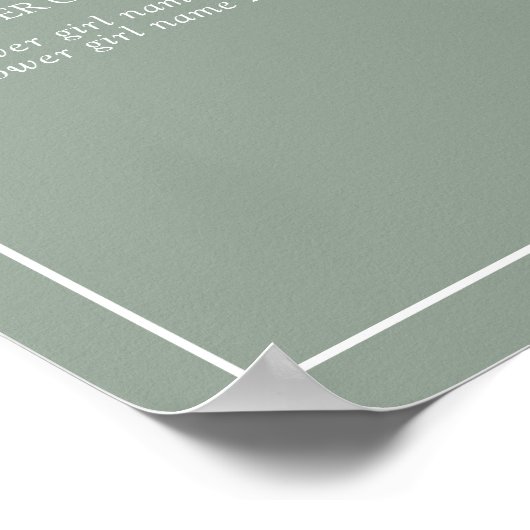 Sage Green Leafy Crest Monogram Wedding Programme Poster (Hoek)