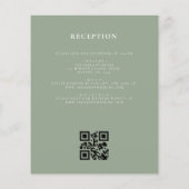 Sage Green Leafy Crest Monogram Wedding QR-code (Achterkant)