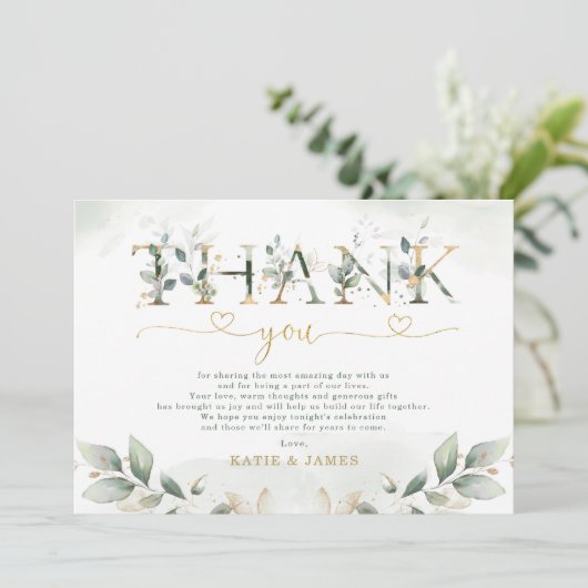 Sage Green Leafy Eucalyptus Weddenschap Hartelijk  Kaart (Staand voorkant)