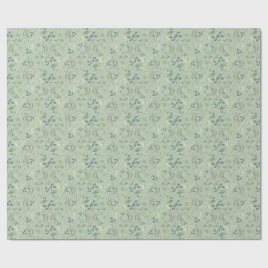 Sage Green Leafy Greenery Eucalyptus Wedding Cadeaupapier (Vlak)