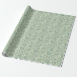 Sage Green Leafy Greenery Eucalyptus Wedding Cadeaupapier<br><div class="desc">Dit elegante ontwerp biedt zachte waterverf op een groene achtergrond.</div>