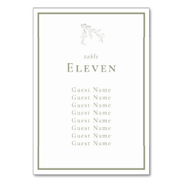 Sage Green Leaves and Berries Table Seating Chart Kaart