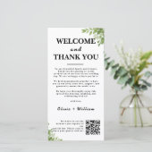 Sage Green Leaves Bedankt Welkom QR Code Kaarten (Staand voorkant)
