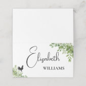 Sage Green Leaves Chicken Menu Trouwtafel Kaart (Buitenkant ongevouwen)