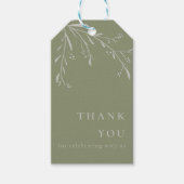 Sage Green Leaves en Berries Wedding Favor Labels Cadeaulabel (Voorkant)