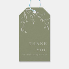 Sage Green Leaves en Berries Wedding Favor Labels Cadeaulabel