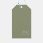 Sage Green Leaves en Berries Wedding Favor Labels Cadeaulabel (Achterkant)