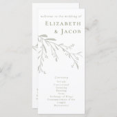 Sage Green Leaves en Berries Wedding Programme (Voorkant / Achterkant)