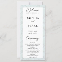 Sage Green Leaves en Foliage Wedding Programme