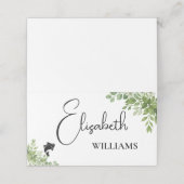 Sage Green Leaves Fish Menu Trouwtafel Kaarten (Buitenkant ongevouwen)