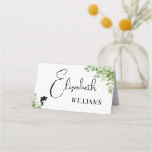 Sage Green Leaves Fish Menu Trouwtafel Kaarten (Voorkant)