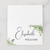 Sage Green Leaves Garnalen Menu Trouwtafel Kaarten (Buitenkant ongevouwen)