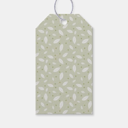 Sage Green Leaves Gift Taf Cadeaulabel (Voorkant)