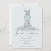 Sage Green Leaves Glam Dress Modern Vrijgezellenfe Kaart (Voorkant)