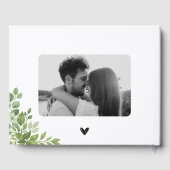 Sage Green Leaves Greenery Bloemen Huwelijk Gastenboek (Achterkant)