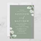 Sage Green Leaves Greenery Wedding Kaart (Voorkant)