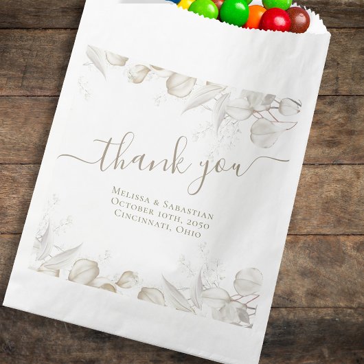 Sage Green Leaves Huwelijksgunst Traktatie Bedankzakje