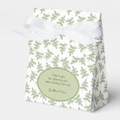 Sage Green Leaves Pattern Dank je wel Bedankdoosjes (Voorkant Zijde)