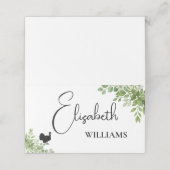 Sage Green Leaves Turkije Menu Trouwtafel Kaarten (Buitenkant ongevouwen)