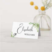 Sage Green Leaves Vegan Menu Trouwtafel Kaart (Voorkant)