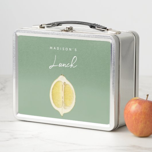 Sage Green & Lemon Script Cooking Custom Name (In situ)