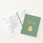 Sage Green & Lemon Script Cooking Kitchen Recipe Notitieboek (Binnen)