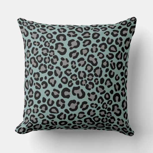 Sage Green Leopard Pattern Girly Cheetah Print Kussen (Voorkant)