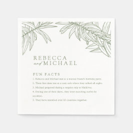 Sage Green Leuke Feiten Eenvoudige Botanische Servet