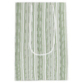Sage Green (Light, Medium, Dark) and White Stripes Medium Cadeauzakje (Achterkant)