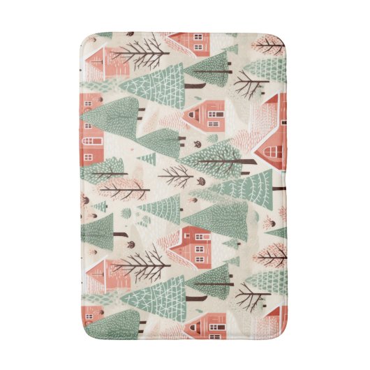Sage Green Light Pink Pine Cones Daken en bomen Badmat (Voorkant Verticaal)