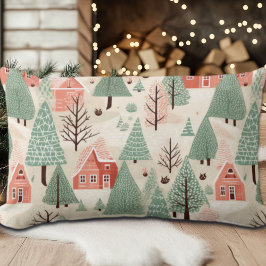 Sage Green Light Pink Pine Cones Daken en bomen Kussen