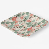 Sage Green Light Pink Pine Cones Daken en bomen Papieren Bordje (Gebogen)