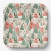 Sage Green Light Pink Pine Cones Daken en bomen Papieren Bordje (Voorkant)