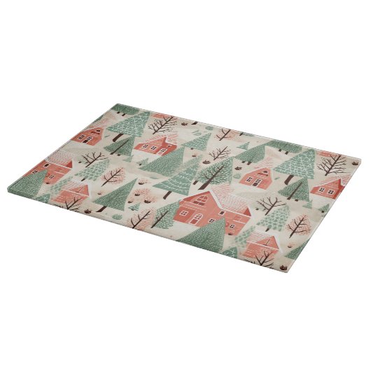 Sage Green Light Pink Pine Cones Daken en bomen Snijplank (Hoek)