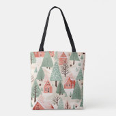 Sage Green Light Pink Pine Cones Daken en bomen Tote Bag (Achterkant)