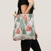 Sage Green Light Pink Pine Cones Daken en bomen Tote Bag (Dichtbij)