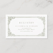 Sage Green  Lijst Elegant Bruidsregister Plaatskaartje (Voorkant)