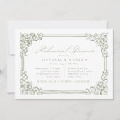 Sage Green  Lijst Elegant repetitiediner Kaart (Voorkant)