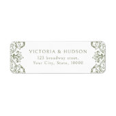 Sage Green  Lijst Elegant Retour Adres Etiket (Voorkant)