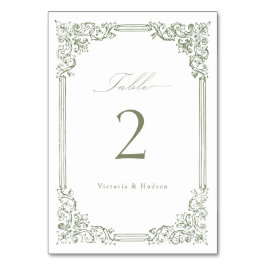 Sage Green Lijst Elegant Script Wedding Kaart