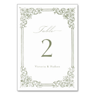 Sage Green  Lijst Elegant Script Wedding Kaart