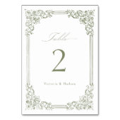 Sage Green Lijst Elegant Script Wedding Kaart (Voorkant)