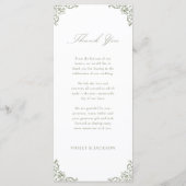 Sage Green  Lijst Elegant Script Wedding Menu (Achterkant)