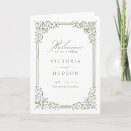 Sage Green  Lijst Elegant Script Wedding Programma