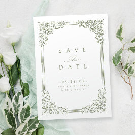 Sage Green Lijst Elegante bruiloft Save The Date