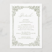 Sage Green Lijst Elegante Trouwdetails Informatiekaartje (Voorkant)